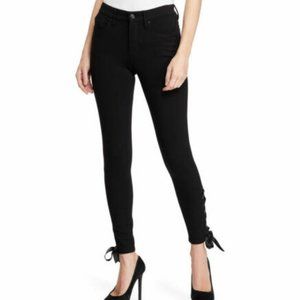 Joe's Jeans Black Lace-up Skinny Ankle Jea…